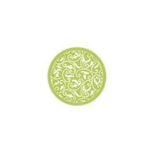 Lime Green Scroll 7 Plates