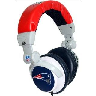 iHip NFH22NEP NFL New England Patriots DJ Style Headphones, Blue/Red 