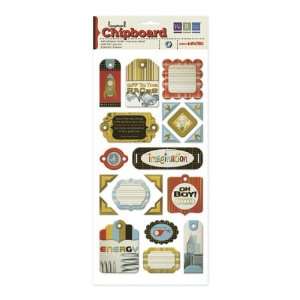  Geo Hectic Adhesive Foil Layered Chipboard Tags