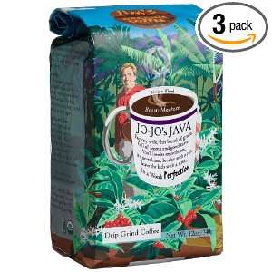 Jims Organic Coffee Jojos Java Ground Coffee, 12 Ounce Packages (Pack 