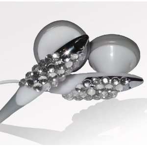   Retractable  / iPod Earbuds in Crystal Silver 