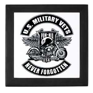   Box Black US Military Vets POWMIA Never Forgotten 
