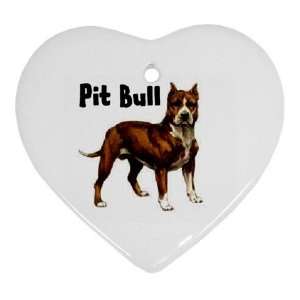  Pit Bull Ornament (Heart)