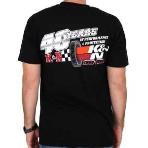  K&N 88 6057 S Small Black 40 Years Strong T Shirt 