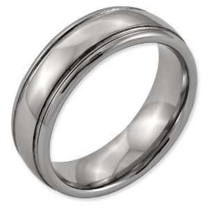  Dura Tungsten Grooved 7mm Polished Band ring Jewelry
