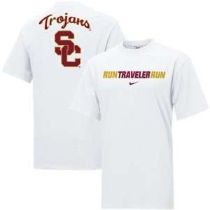 Nike USC Trojans White Rush the Field T shirt Sports 
