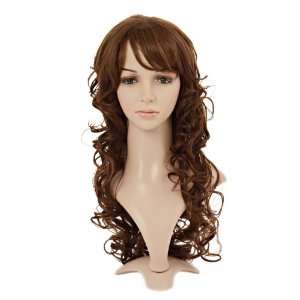  6sense Charm Long Wavy Brown Hair Synthetic Wig Beauty