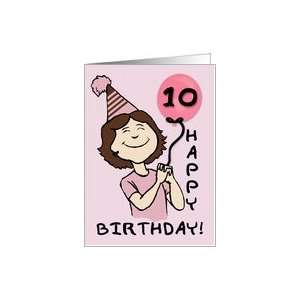  10 Year Old Girls Birthday Pink Balloon Card Toys 
