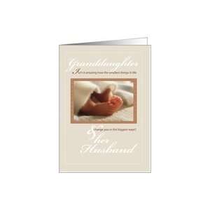  Granddaughter & Husband Baby Feet Congratulations Card 