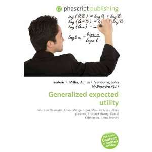  Generalized expected utility (9786132901422) Books