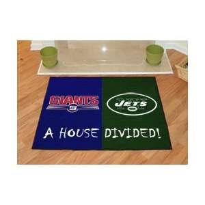 New York Giants New York Jets House Divided Door Mat Rug  
