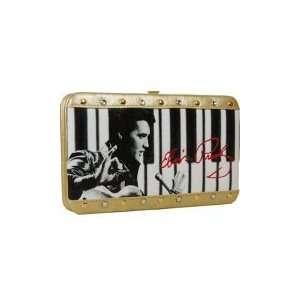    Elvis Presley Flat Wallet  Piano Keys/ Gold Color 