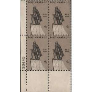 LEIF ERIKSON ~ NORSE EXPLORER #1359 Plate Block of 4 x 6¢ US Postage 