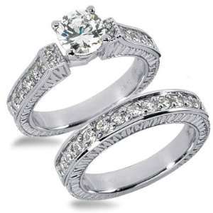  2.54 Carats Diamond Engagement Ring Set Jewelry