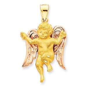 14kt Two Tone 1 1/8in Angel Pendant/14kt two tone gold 