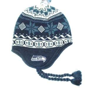  Seattle Seahawks Reebok Side Tassel Knit Beanie 