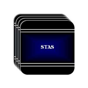 Personal Name Gift   STAS Set of 4 Mini Mousepad Coasters (black 