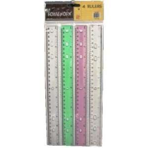  Plastic Ruler   12   4 pack assorted colors Case Pack 48 