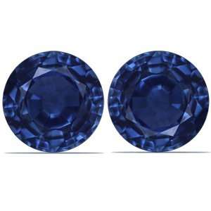  4.18 Carat Loose Blue Sapphires Round Cut Pair Jewelry