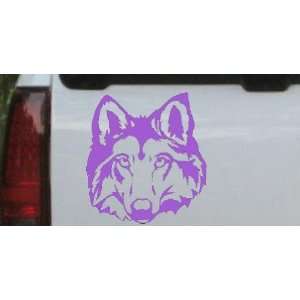 Wolf Head Animals Car Window Wall Laptop Decal Sticker    Purple 6in X 