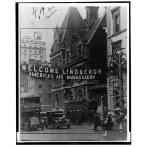  59th & 5th Ave. NYC,Double Decker Bus,Lindbergh,1927