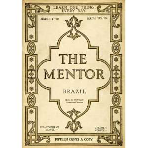 1917 Cover The Mentor Arts & Crafts Border Design Lithograph Brazil E 