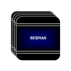 Personal Name Gift   BERNAS Set of 4 Mini Mousepad Coasters (black 