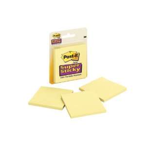 Post it Notes, Super Sticky Pad, 3 Inches x 3 Inches, Canary Yellow 