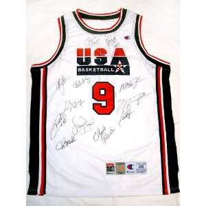  1992 Usa Dream Team Signed Olympic White Jersey   Sports 