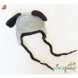  Ema Jane (Small (0   12m), Puppy Ear Flaps (Gray and Black 