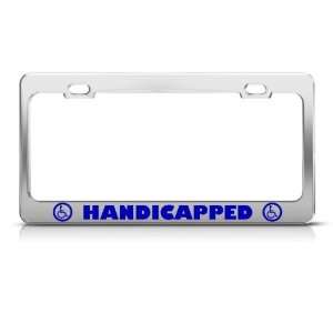 Handicapped Handicap license plate frame Stainless Metal Tag Holder