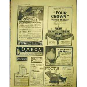   Advert Omega Angelus Piano Foots H P Sauce Print 1913