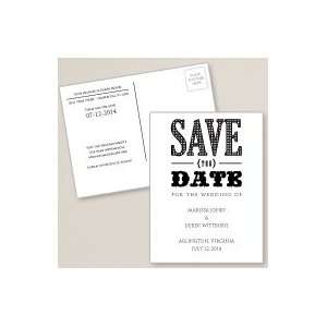  Exclusively Weddings Hounds tooth Save the Date Postcard 