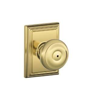   Brass F Series Privacy Georgian Door Knobset with the Decorative Addis