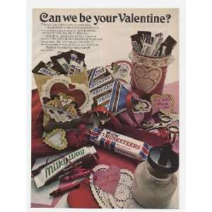  1978 Milky Way Snickers 3 Musketeers Candy Valentine Print 