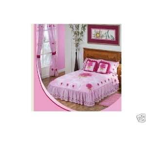  Rosy Pink Rose Bedspread Bedding Sheet Set Queen