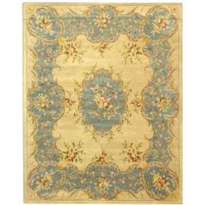  Bergama Collection Blue and Ivory Floral Wool Hand Tufted 