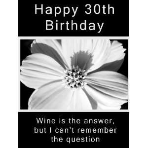  30th Birthday Gift Wine Label   Wine Is the Answer 