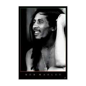  Bob Marley (Smiling, w/ Shirt Off, B&W) Music Poster Print 