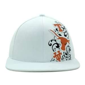  Texas Longhorns NCAA White Hot Corner Fitted Hat (Large 