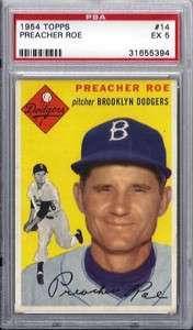 1954 Topps #14 Preacher Roe   PSA 5   Dodgers  