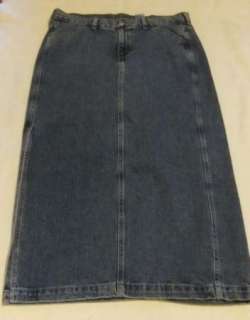 Womens Sz 12 Levis Long Denim Surplus Skirt Side Slit  