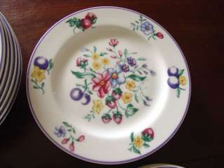 34 Pc French Porcelain Dishes Cornucopia Dinnerware Fine China Service 