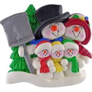 3291 Snowman Family 5 Personalized Christmas Ornament 