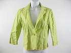 CHICOS Jacket Two Button Shimmery Lime Green (SZ 2 Chicos Sizing 