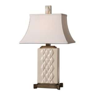 Uttermost 26874 Alberoni 1 Light Table Lamps in Glossy Ivory Ceramic 