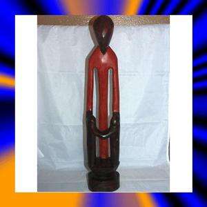 African Art FAMILY Statue Wood Carving made in Ghana  