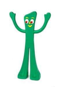 Multipet GREEN GUMBY Flexible Rubber Dog Toy 9 inch 784369166811 