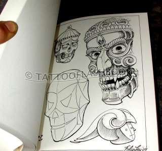 Filip Leu SKULLS Tattoo Flash Machine Gun Kit Ink Book  
