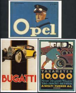 Early AUTOMOBILE Advertising   12 ART DECO Postcards  